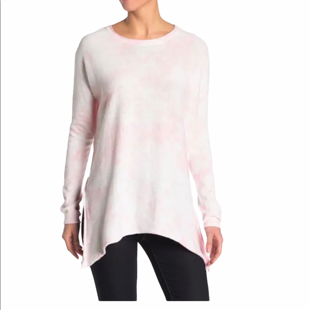 Cloth by Design Tie-Dye Knit Sweater, Pink, Sz M